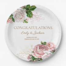 Roze Vintage Bloemachtige Bruiloftsfeest voor Kopp