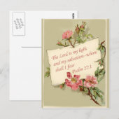 Roze Vintage Bloemen Bijbelvers Ansichtkaart Briefkaart (Voorkant / Achterkant)