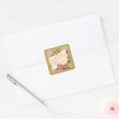 Roze Vintage Bloemen Bijbelvers Sticker (Envelop)