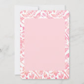 Roze vintage bloemen blanke uitnodiging template (Voorkant)