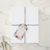 Roze Vintage Bloemen  Cadeaulabel (Met Touw)