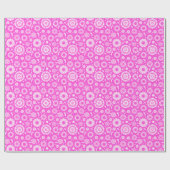Roze vintage bloemen cadeaupapier (Vlak)