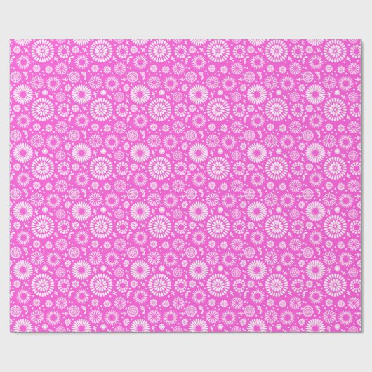 Roze vintage bloemen cadeaupapier (Vlak)