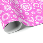 Roze vintage bloemen cadeaupapier (Rol Hoek)