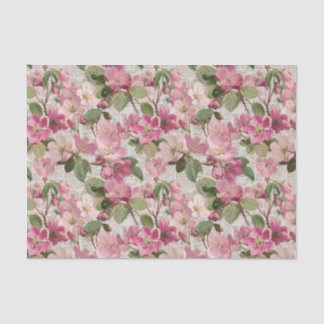 Roze Vintage Bloemen Decoupage Tissuepapier