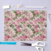 Roze Vintage Bloemen Decoupage Tissuepapier (Craft)