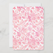 Roze vintage bloemen lege uitnodiging template (Achterkant)