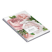 Roze Vintage Bloemen Notitieboek (Rechterzijde)