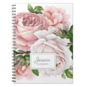 Roze Vintage Bloemen Notitieboek (Voorkant)