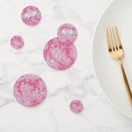 Roze vintage bloemen toile de jouy douche confetti