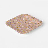 Roze Vintage Bloemendessin Babyshower Bord (Gebogen)