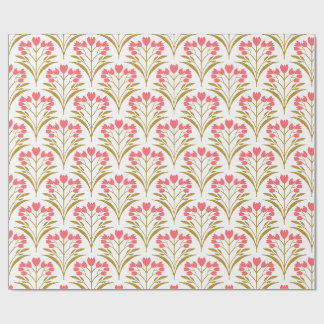 Roze Vintage Bloemendessin | Shabby Chic Cadeaupapier