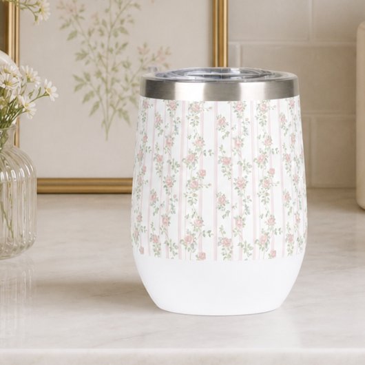 Roze Vintage Bloemenprint