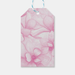 Roze vintage bloemenprint cadeaulabel