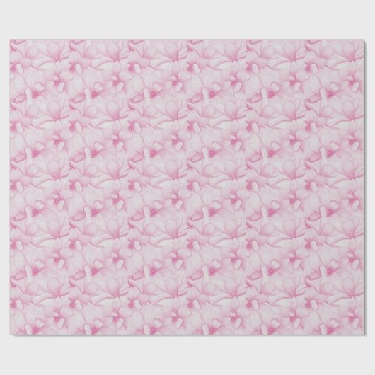 Roze vintage bloemenprint cadeaupapier (Vlak)