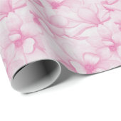 Roze vintage bloemenprint cadeaupapier (Rol Hoek)