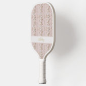 Roze Vintage Bloemenschildering Pickleball Paddle (Links)