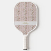 Roze Vintage Bloemenschildering Pickleball Paddle (Achterkant)