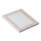 Roze Vintage Bloemenschrijfblok Notitieblok (Schuin)