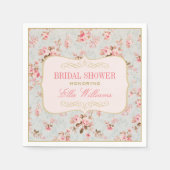 Roze Vintage Bloemetuin Bruidsfeest Servet (Voorkant)