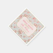 Roze Vintage Bloemetuin Bruidsfeest Servet (Hoek)