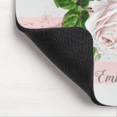 Roze vintage bloemgestreepte muismat (Hoek)