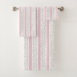 Roze Vintage Bloemige Coquette Bad Handdoek