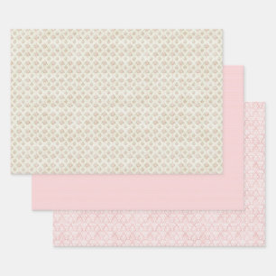 Roze Vintage Bloemige Coquette Inpakpapier Vel