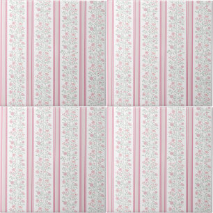 Roze Vintage Bloemige Coquette Kinderkamer Tegeltje