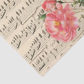 Roze Vintage Bloemige Ephemera Tissuepapier (Detail)