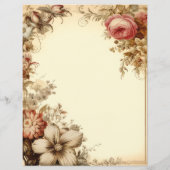 Roze Vintage Bloemige Junk Journal Briefpapier (Achterkant)