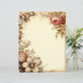 Roze Vintage Bloemige Junk Journal Briefpapier (Staand voorkant)