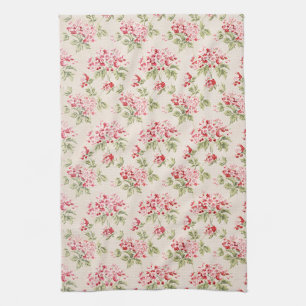 Roze Vintage Bloemige Shabby Chic Patroon Theedoek