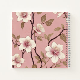 Roze Vintage Bloemige Tak Patroon Notitieboek