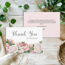 Roze Vintage Bloemige Verjaardag Bedankt