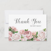 Roze Vintage Bloemige Verjaardag Bedankt (Voorkant)