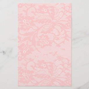 Roze Vintage Bloemrijke Kant Elegante Vrouwelijkhe Briefpapier