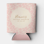 Roze Vintage Bloemrijke Script Bruiloft Aangepast Blikjeskoeler (Voorkant)
