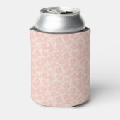 Roze Vintage Bloemrijke Script Bruiloft Aangepast Blikjeskoeler (Blikje Achterkant)