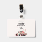 Roze vintage boerenwagen badge (Voorzijde met clip)