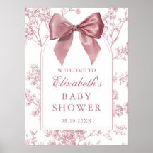 Roze Vintage Boog Baby Shower Welkom Bord
