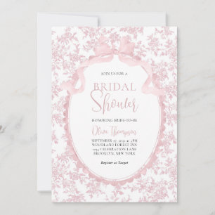 Roze Vintage Botanische Boog Bruiloftsfeest Kaart