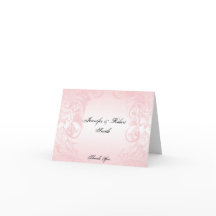 Roze Vintage Bruiloft Bedankt met Bloemen