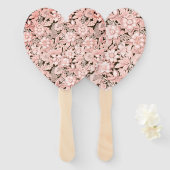 Roze Vintage Bruiloft Kant Handwaaier (Voorkant en achterkant)