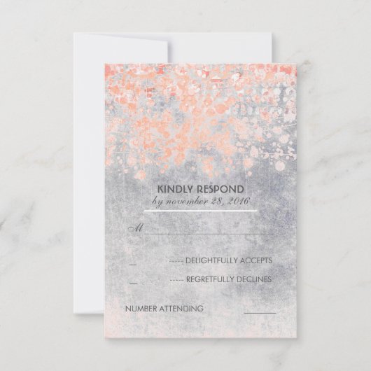 Roze Vintage bruiloft RSVP kaarten Kaartje (Voorkant)