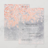 Roze Vintage bruiloft RSVP kaarten Kaartje (Voorkant / Achterkant)