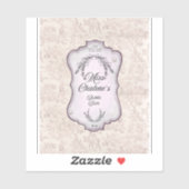 Roze Vintage Bubbelbad Antique Pot Fles Sticker (Vel)