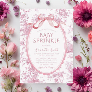 Roze Vintage Chinoiserie Meisje Baby Sprinkle Kaart