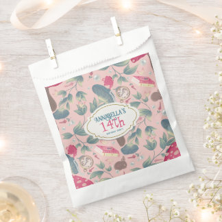Roze Vintage Cottagecore Paddenstoel Verjaardag Bedankzakje