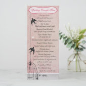 Roze Vintage Damast Vogelkooi Save the Date Kaart (Staand voorkant)